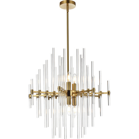 ELEGANT LIGHTING Sienna 23 Inch Crystal Rod Pendant In Gold 2502D23SG